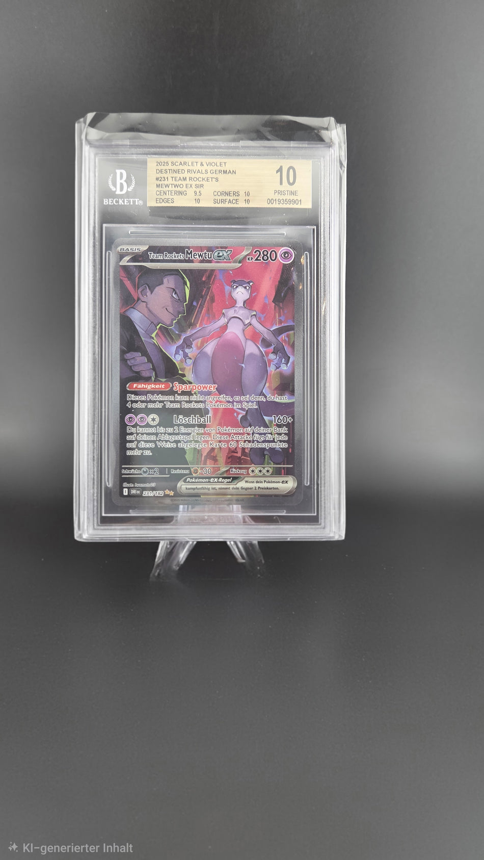 Team Rockets Mewtu-ex aus der Erweiterung Karmesin  Purpur – Ewige Rivalen
