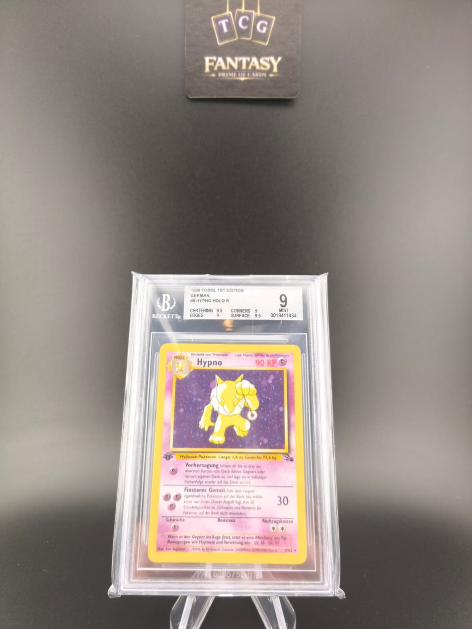 Pokémon Hypno Holo – Fossil 1. Edition (Deutsch) – BGS 9 Mint