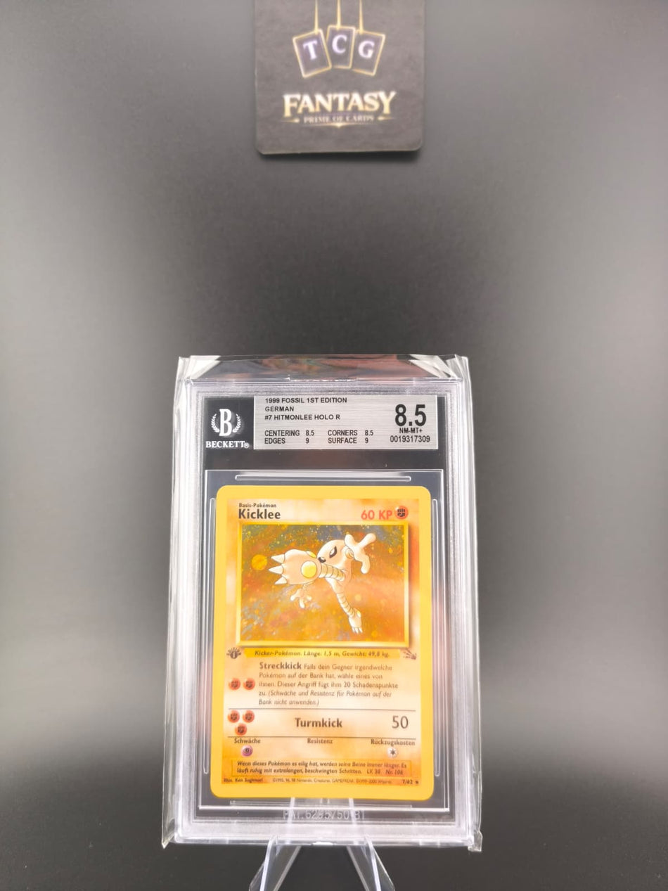 Kicklee Holo #7 – 1st Edition Fossil – BGS 8.5 NM-MT+