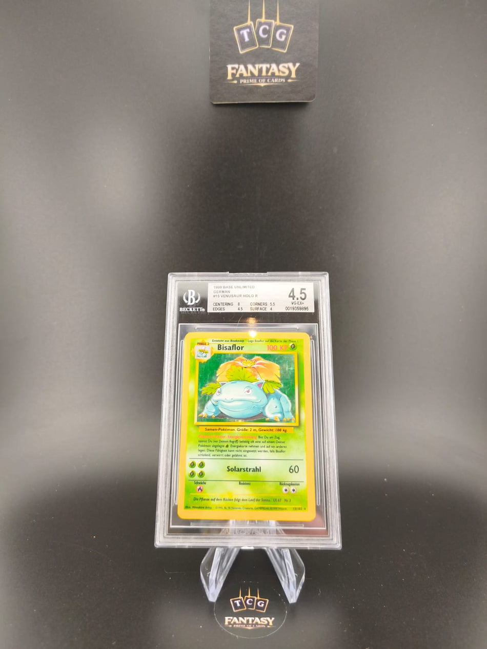 Pokémon Karte – Bisaflor Holo (1999 Base Set, Deutsch) – BGS 4.5