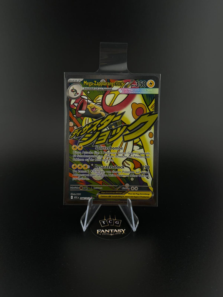 Pokémon Mega-Zapplarang ex –Set: Erhabene Helden (ASC 266).