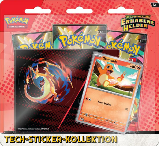 Pokémon Tech-Sticker-Kollektion – Glumanda (Erhabene Helden) 🔥